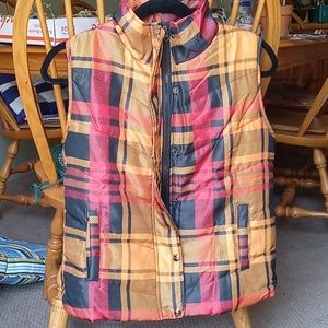 Plaid Quilted Puffer Vest